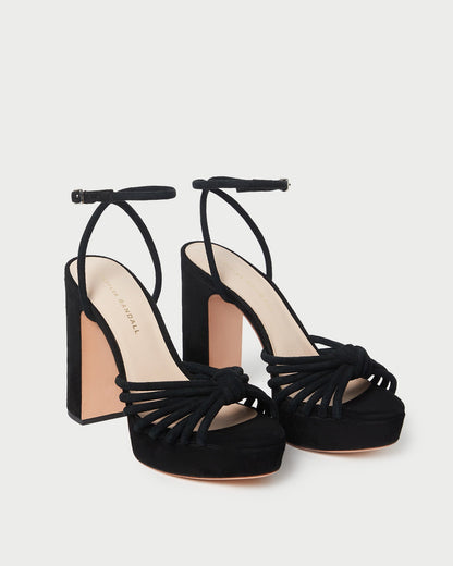 Rivka Black Suede Platform Sandal