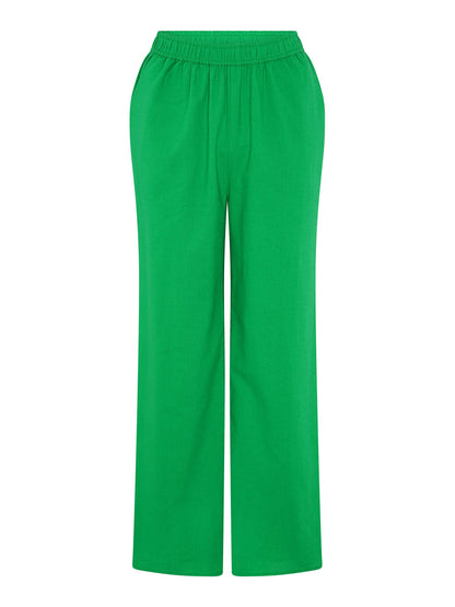 Ramela Elasticated Waist Linen Trouser in Green