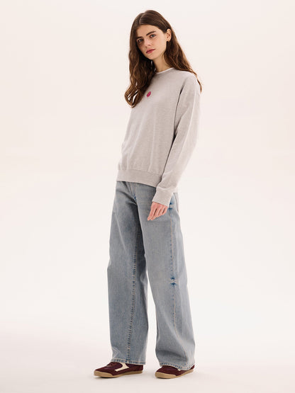 Raspberry Sweatshirt in Grey Marl