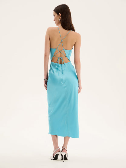 Riviera Midi Dress in Turquoise
