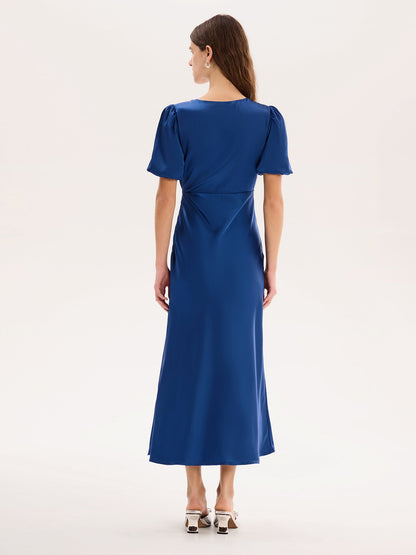 Rosie Puff Sleeve Dress in Navy