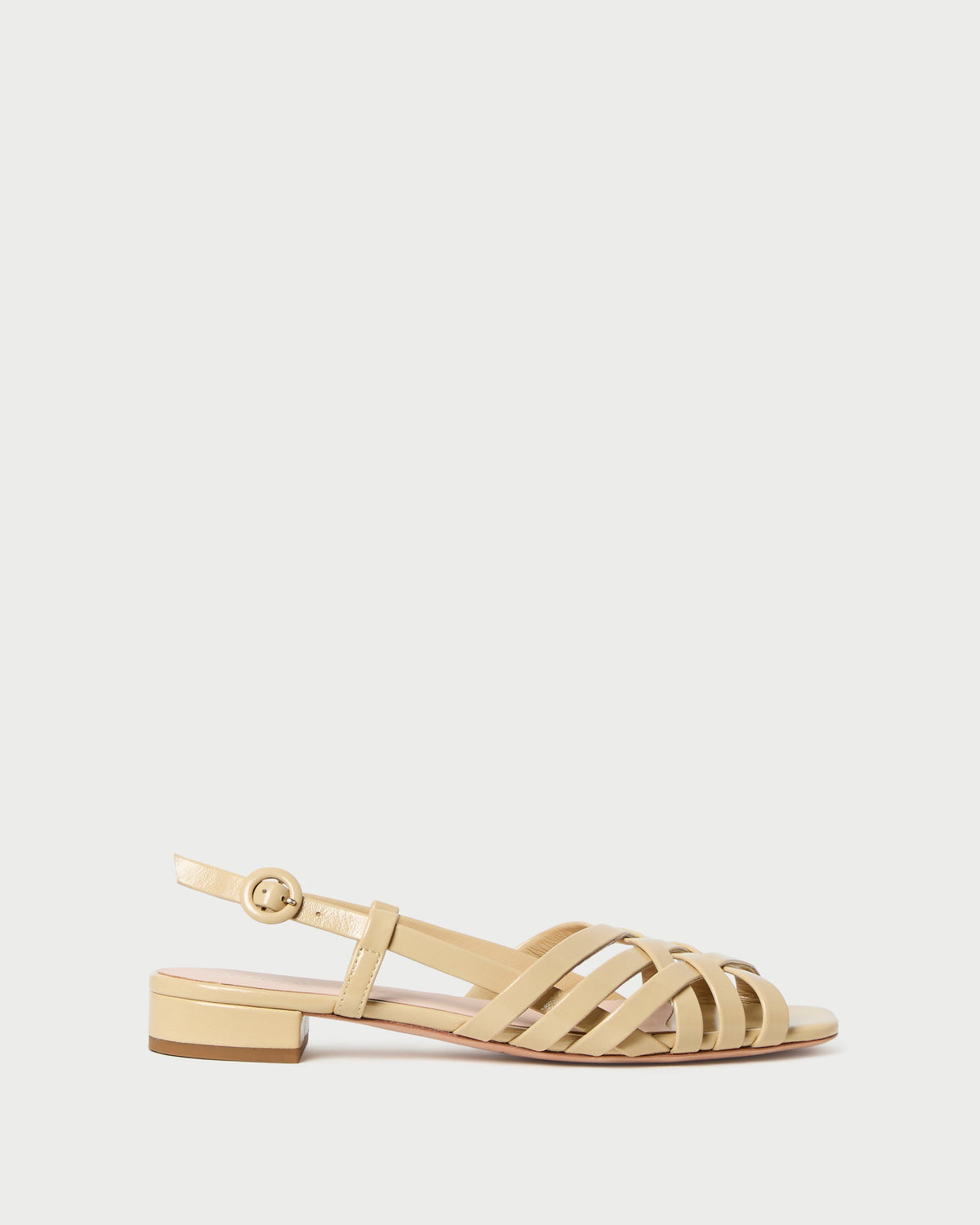 Shelly Bisque Leather Flat Sandal