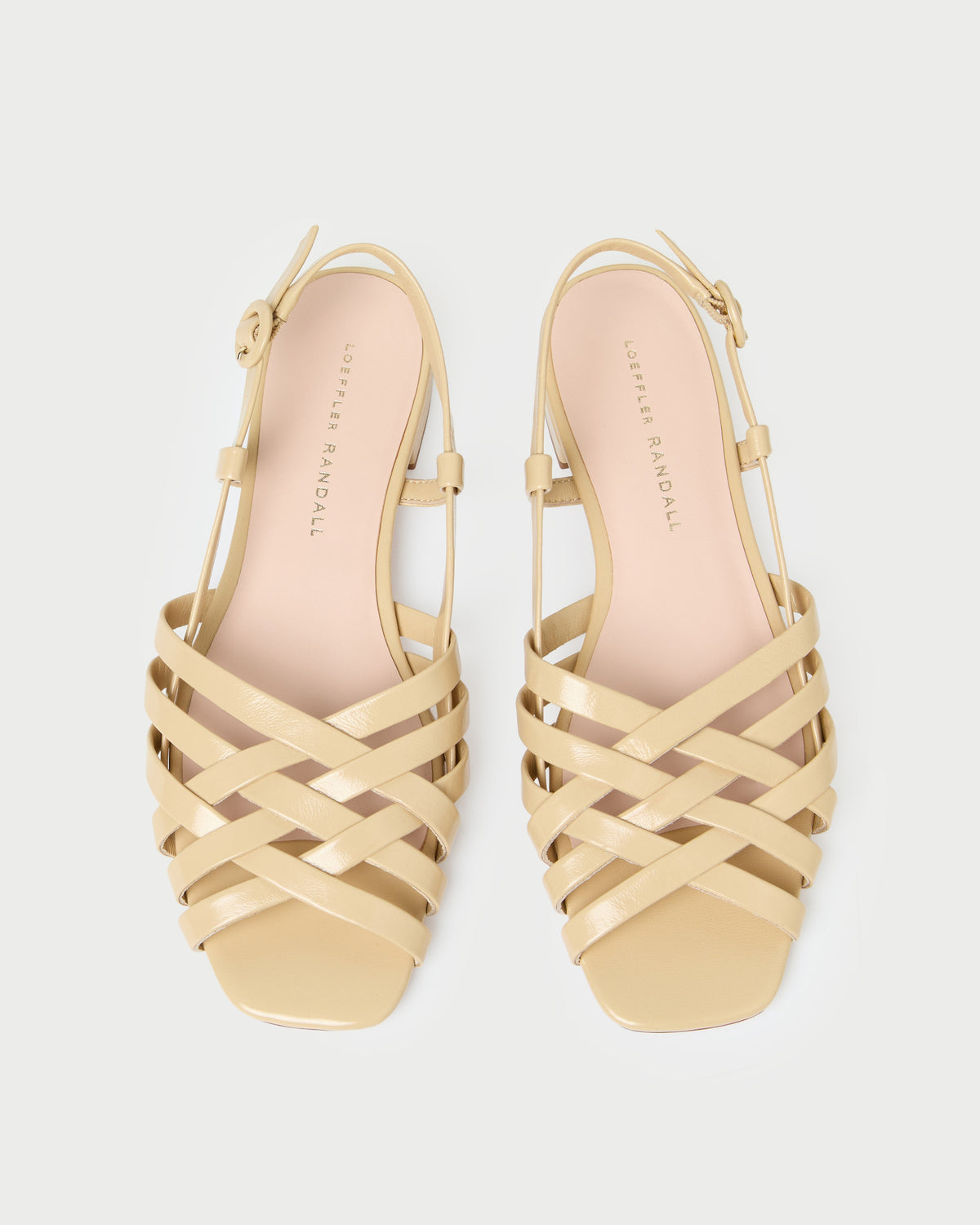 Shelly Bisque Leather Flat Sandal