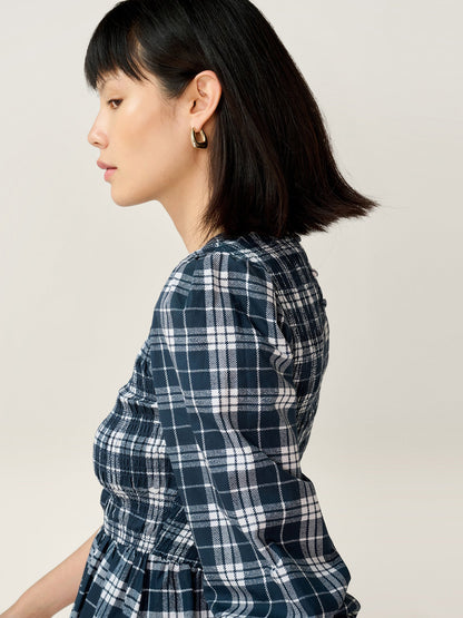 Saint Dress in Navy Check