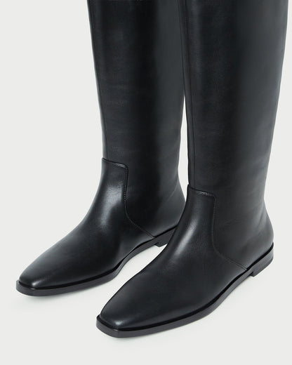Tilly Black Leather Tall Boot