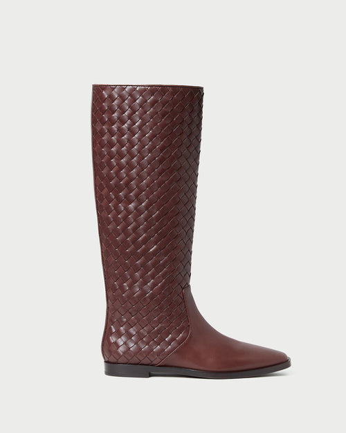 Tilly Espresso Woven Leather Boot