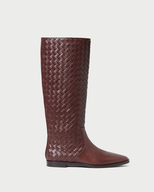 Tilly Espresso Woven Leather Boot