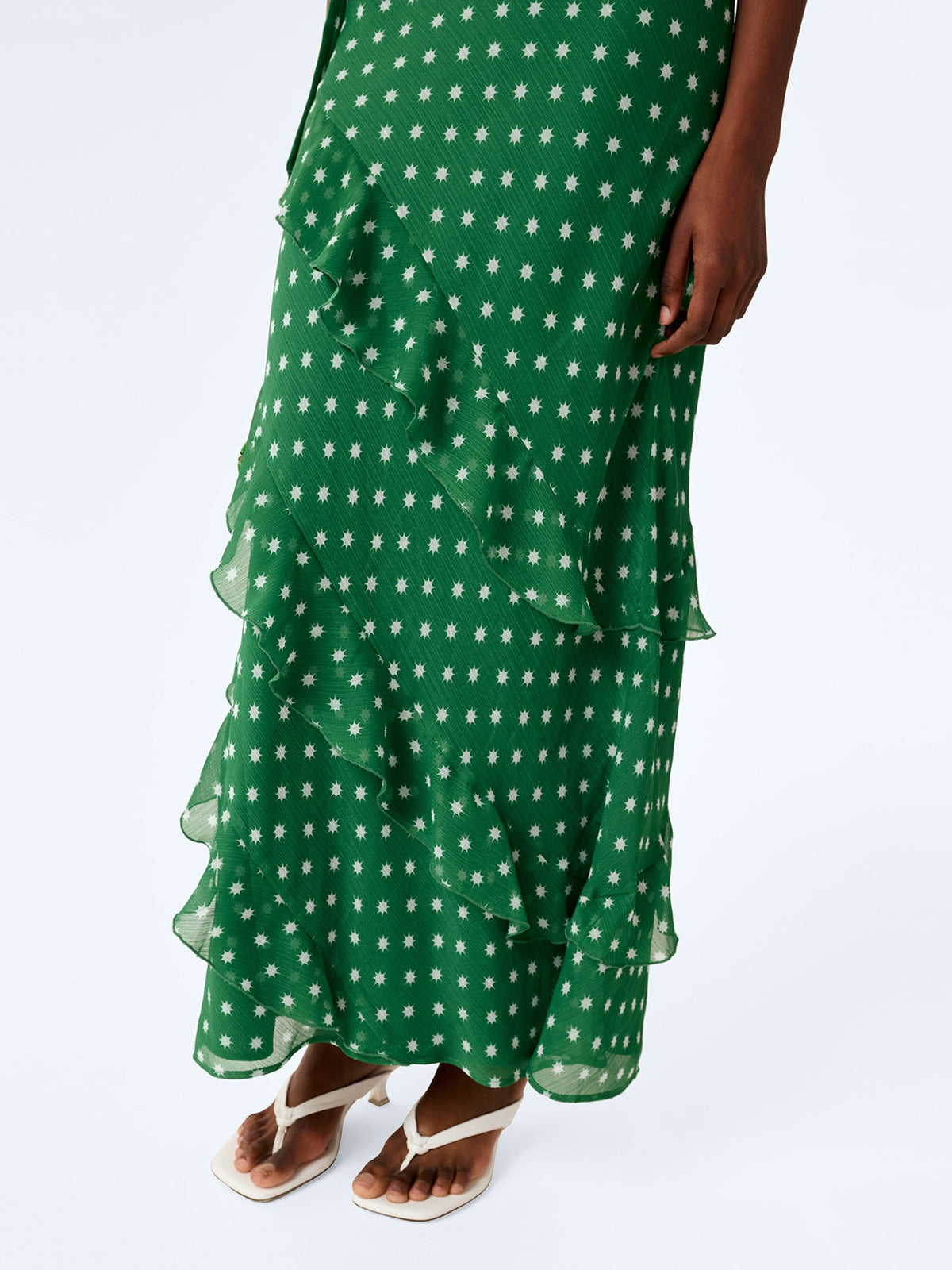 Taylor Dress in Green Starburst Print