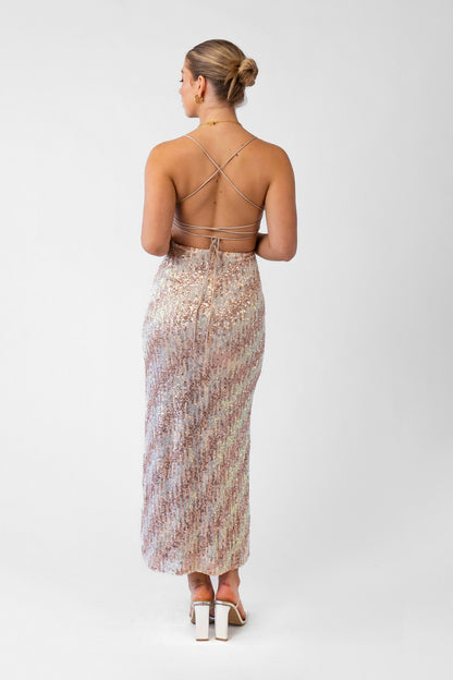 Tina Sequin Midi Party Dress