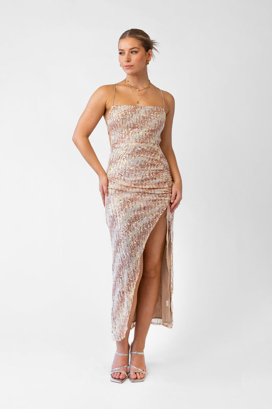 Tina Sequin Midi Party Dress