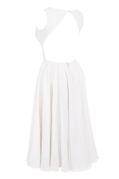 white twill midi sundress