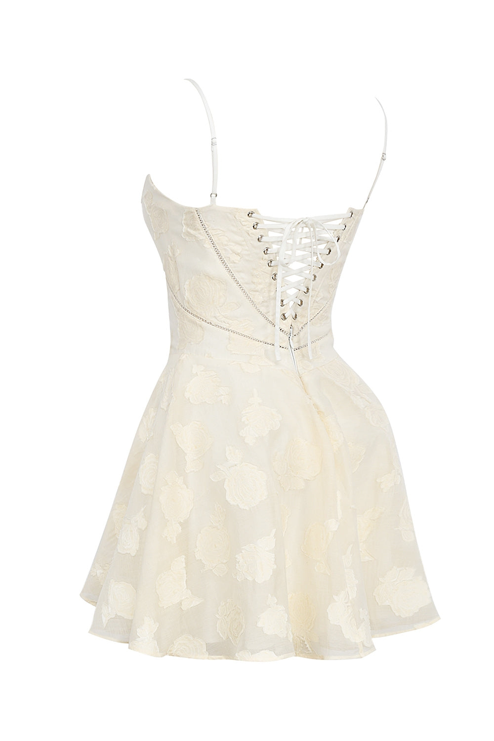 vintage cream floral mini dress