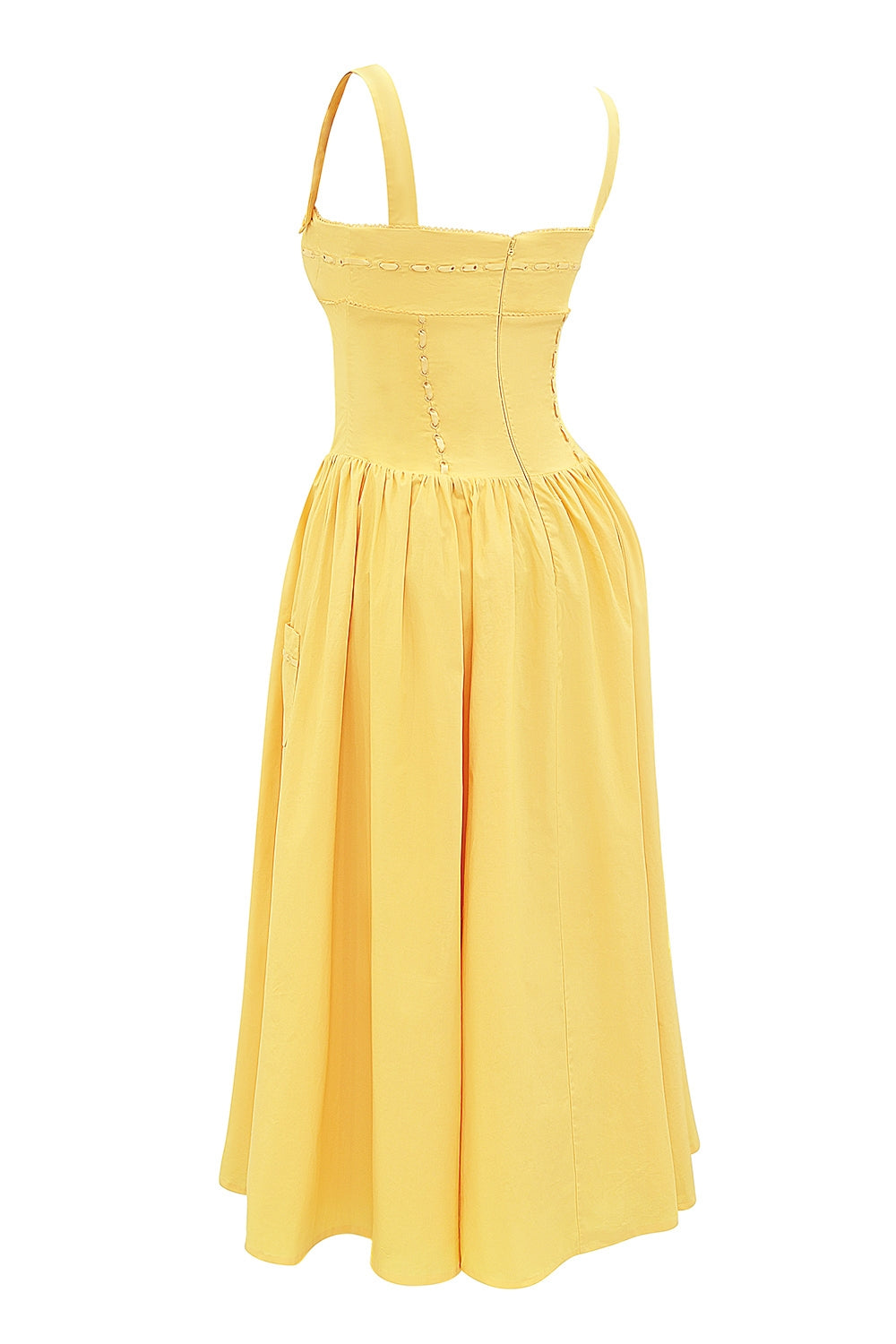 apricot cotton midi sundress