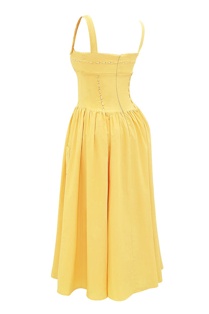 apricot cotton midi sundress