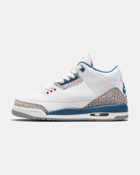 Air Jordan 3 Retro 'True Blue' (GS) - White/Fire Red-True Blue