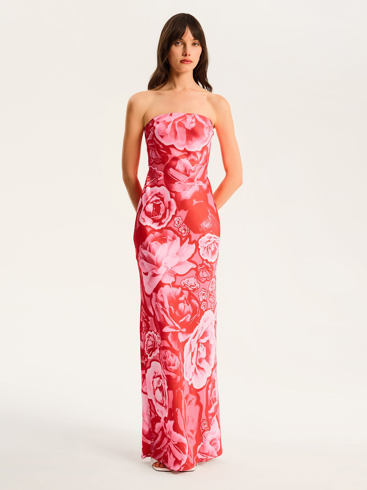 Amdra Maxi Dress in Red Floral
