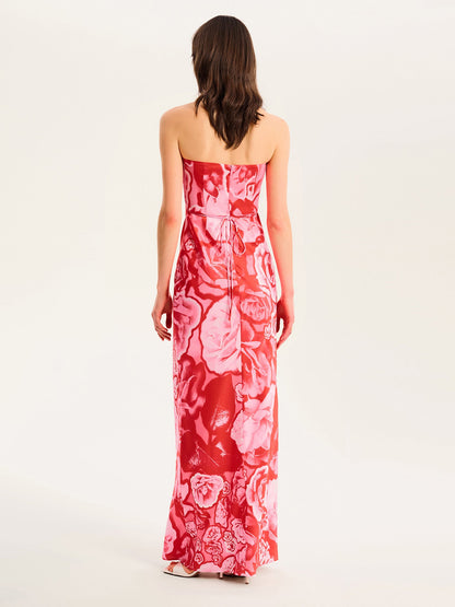 Amdra Maxi Dress in Red Floral