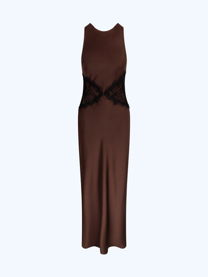 Andrea Dress in Chocolate / Black Lace