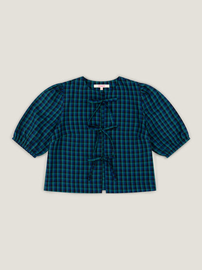 Apollo Blouse in Blue and Green Check