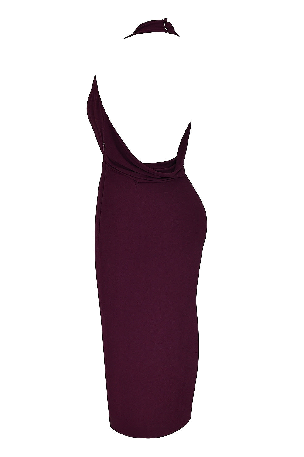 merlot draped midi dress