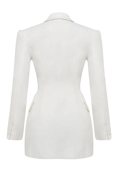 white blazer mini dress
