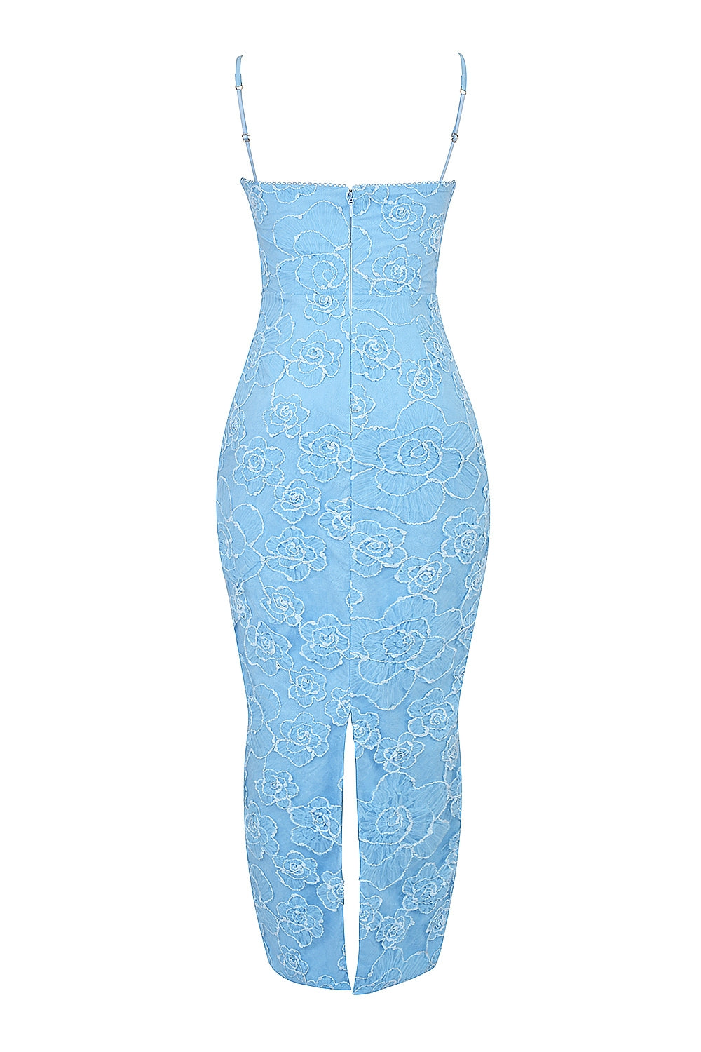 tuscan blue embroidered floral maxi dress