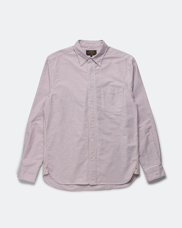 B.D. Oxford Candy Stripe Shirt - Wine