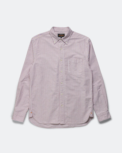 B.D. Oxford Candy Stripe Shirt - Wine