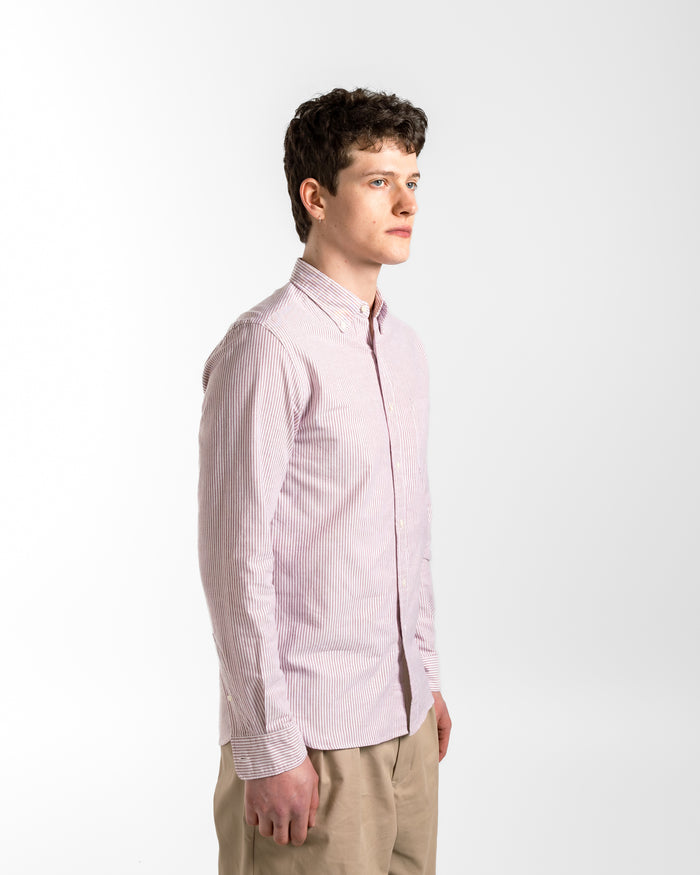 B.D. Oxford Candy Stripe Shirt - Wine