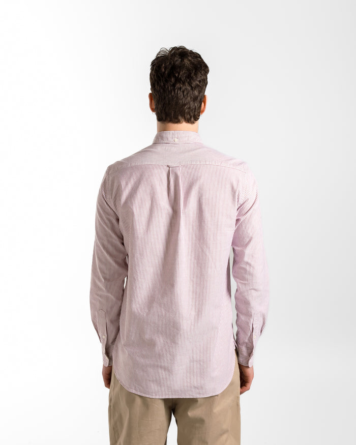 B.D. Oxford Candy Stripe Shirt - Wine