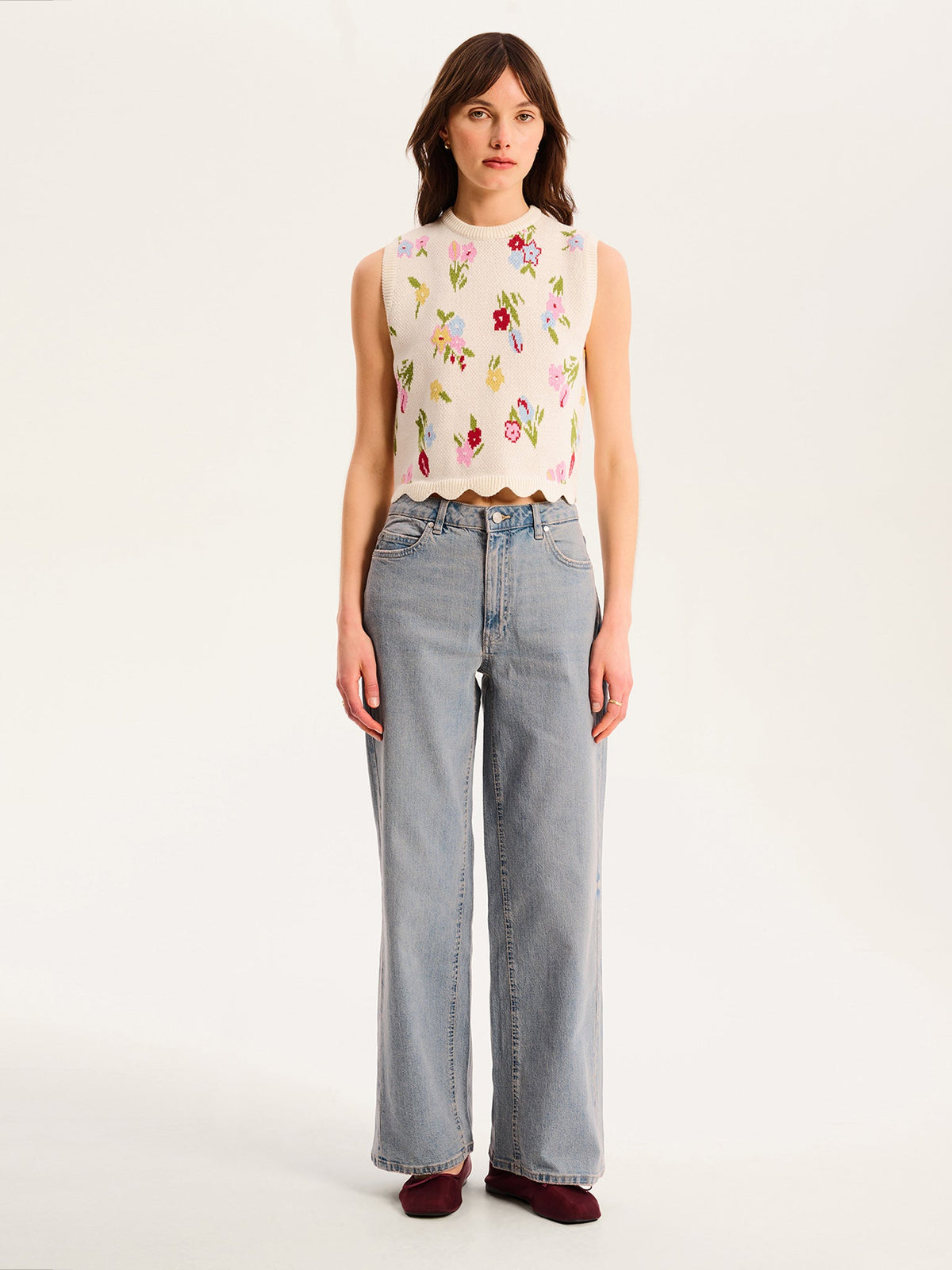 Bibi Floral Knitted Vest