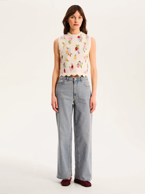 Bibi Floral Knitted Vest
