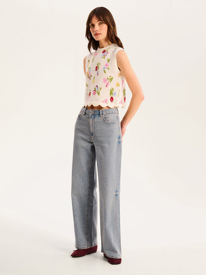 Bibi Floral Knitted Vest