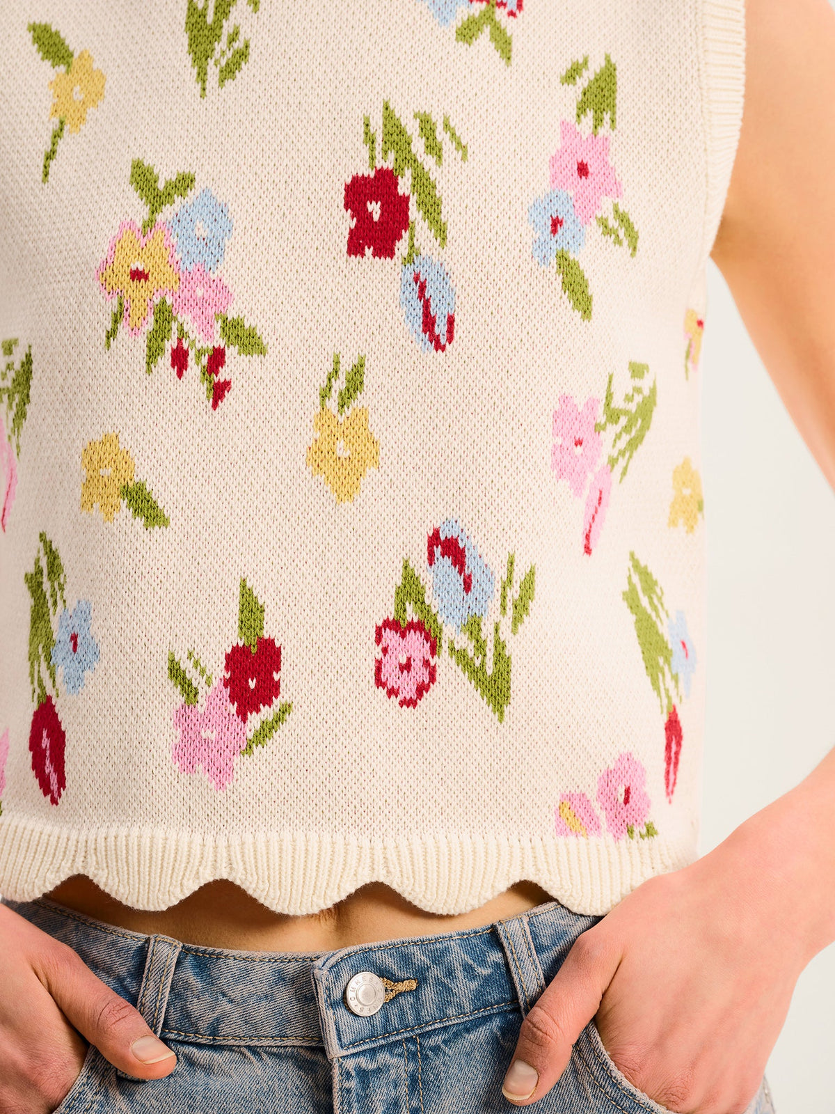 Bibi Floral Knitted Vest