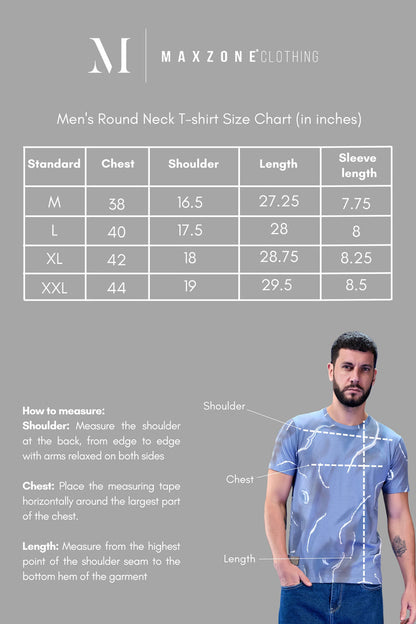 Black - AOP Round Neck T-shirt