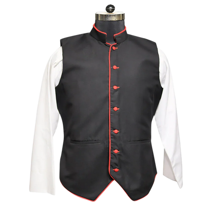 Black Clergy Vest with Trims