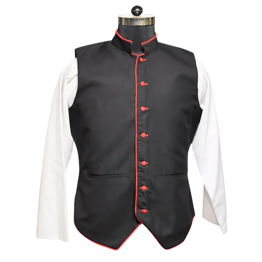 Black Clergy Vest with Trims