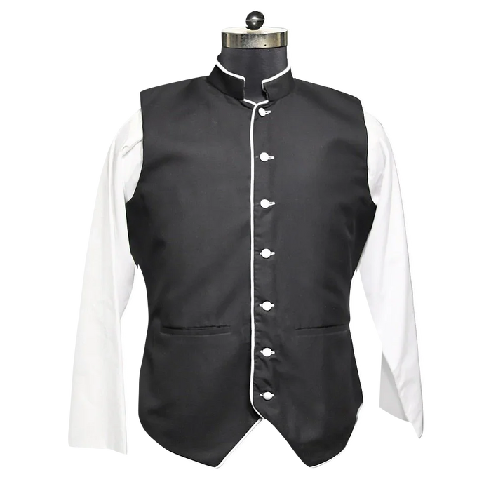 Black Clergy Vest with Trims