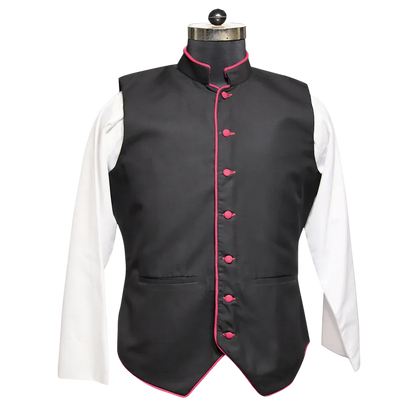 Black Clergy Vest with Trims