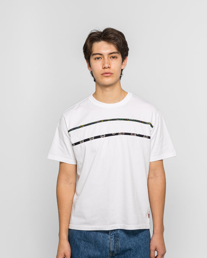 Border Patchwork T-Shirt - White