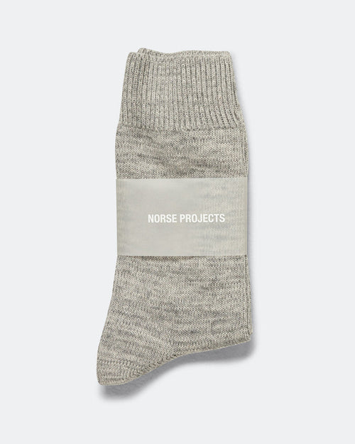 Bykle Heavy Cotton Twist Sock - Light Grey Melange