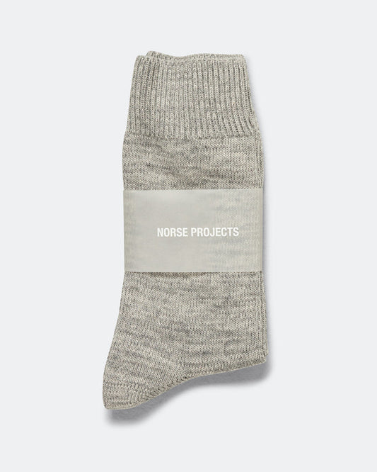 Bykle Heavy Cotton Twist Sock - Light Grey Melange