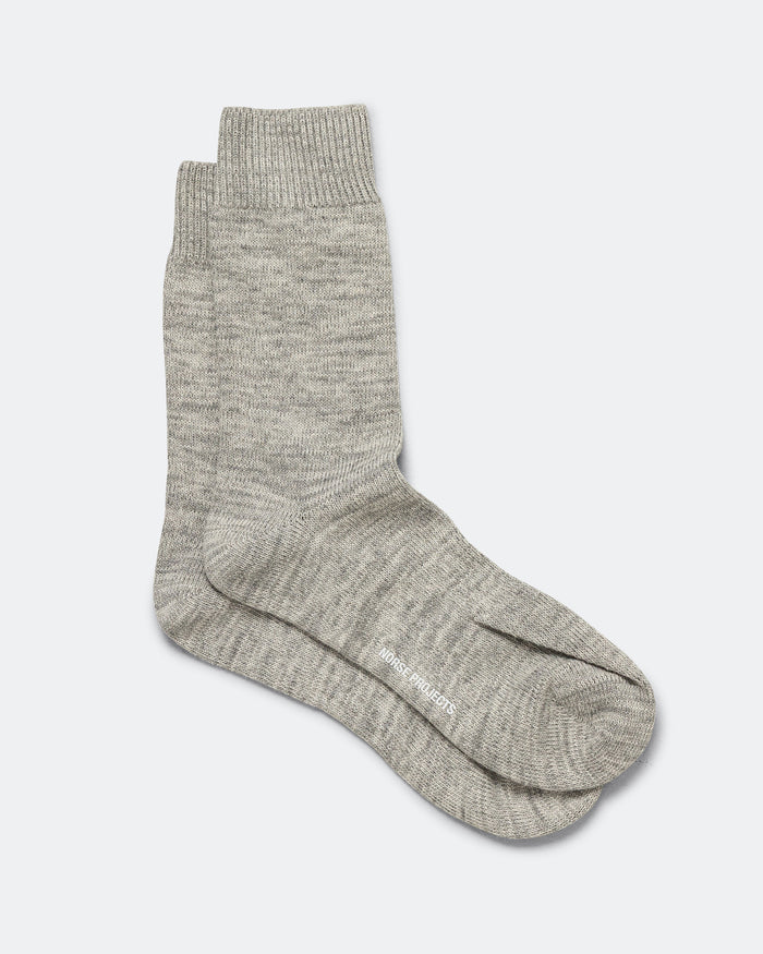 Bykle Heavy Cotton Twist Sock - Light Grey Melange