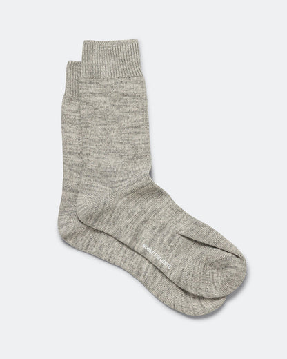 Bykle Heavy Cotton Twist Sock - Light Grey Melange