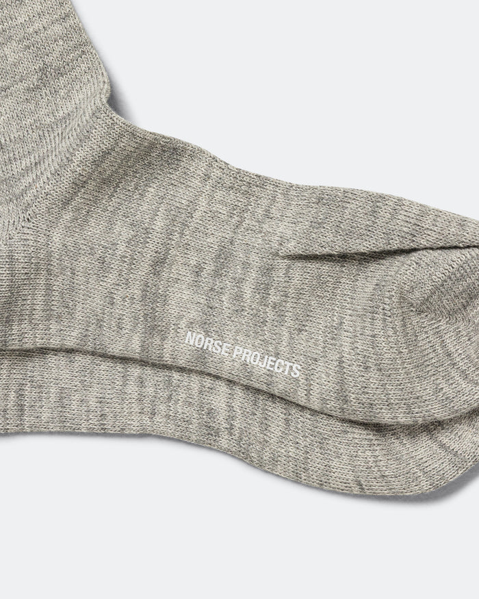 Bykle Heavy Cotton Twist Sock - Light Grey Melange