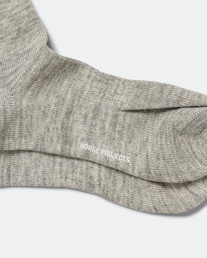 Bykle Heavy Cotton Twist Sock - Light Grey Melange