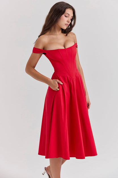 scarlet midi sundress