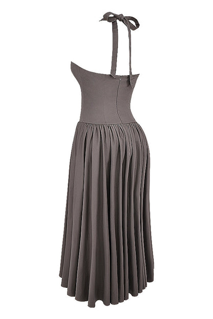 smoke halter midi dress