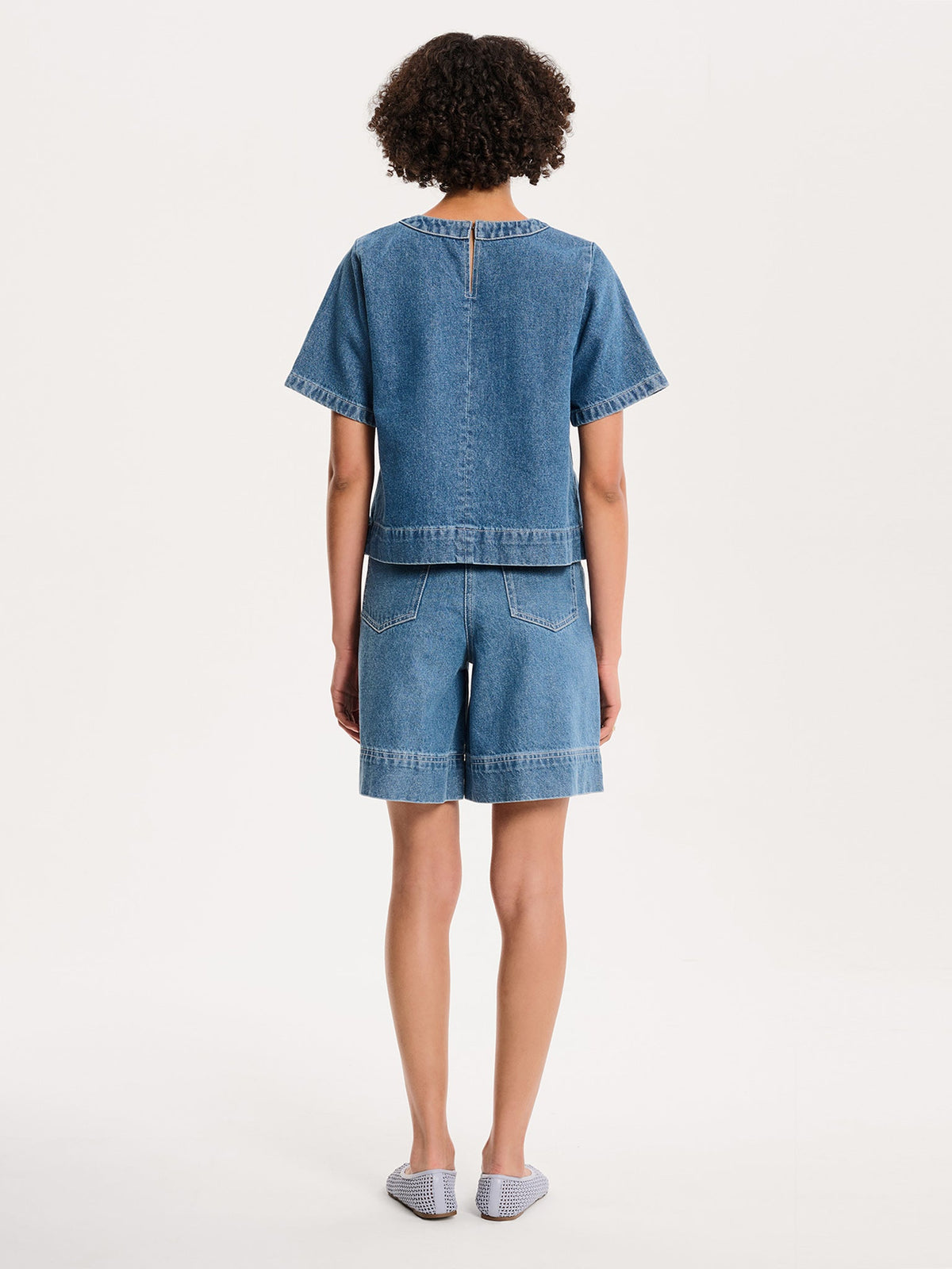 Cally Blouse in Mid Wash