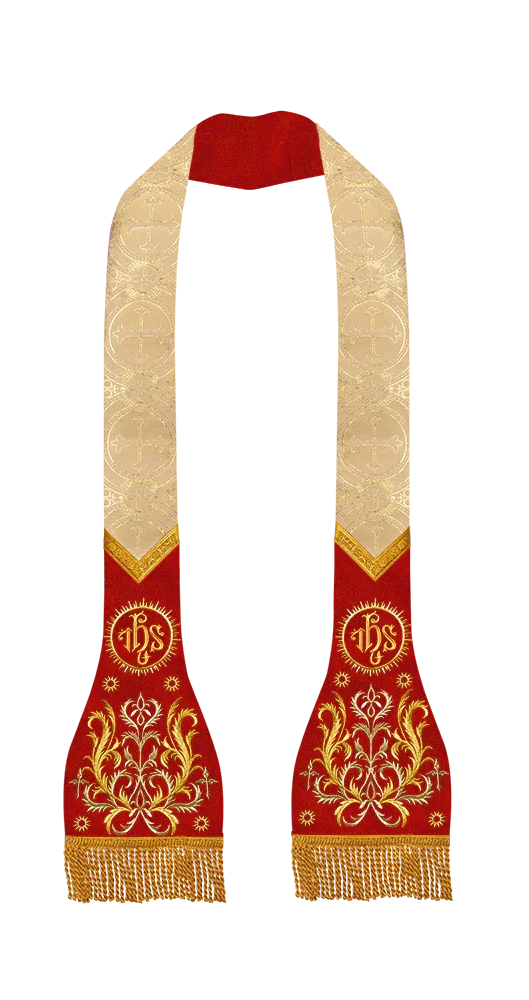 Catholic Stole with embroidery motif
